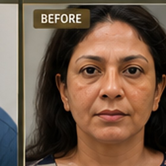 Before full-face boosters and fillers at ASN Aesthetics Faisalabad
